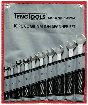 Zestaw kluczy płasko-oczkowych 10-el. Teng Tools 6510MM1