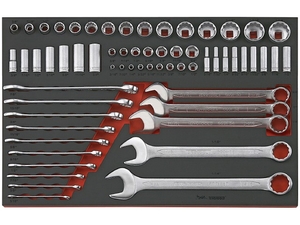 Zestaw kluczy płasko-oczkowych i nasadek Teng Tools TTEAF62