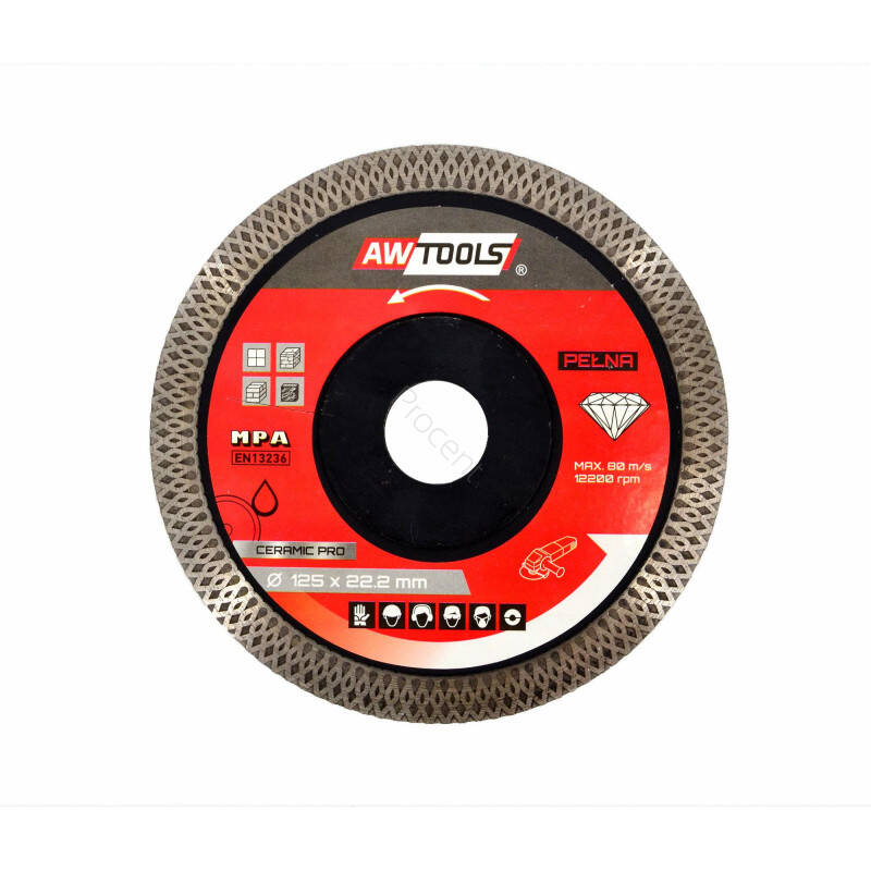 AWTOOLS TARCZA DIAMENTOWA PEŁNA DO GRESU 125X22,2 / CERAMIC PRO