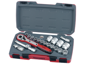 Zestaw kluczy nasadowych. Z chwytem □ 1/2″. Teng Tools T1221 