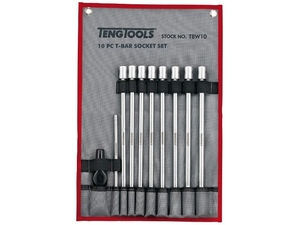 Zestaw kluczy nasadowych 3/8" z pokrętłem poprzecznym. Teng Tools TBW10