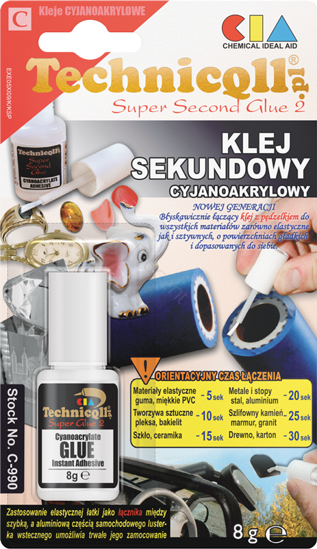 Klej sekundowy z pędzelkiem TECHNICQLL
