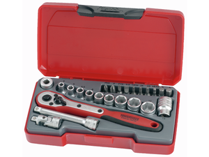 Zestaw kluczy nasadowych z chwytem kwadratowym 1/4" Teng Tools T1424