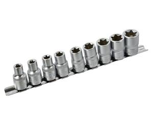 10el.kpl.nasadek torx E10-24,1/2"na listwie GEKO(20)