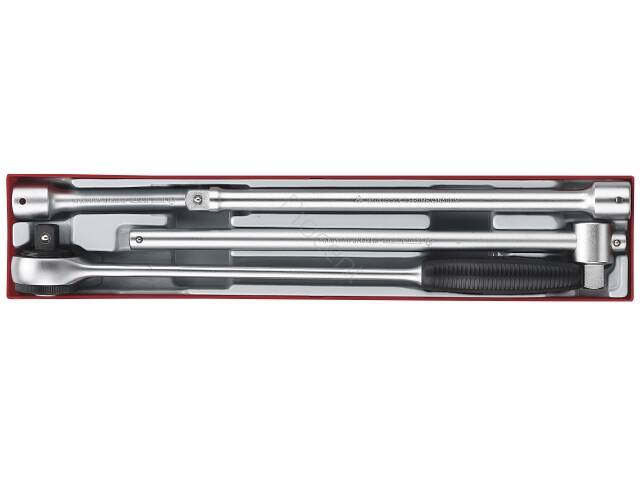 Przedłużniki trzepieniowe i pokrętło zapadkowe w zestawie Teng Tools TTX3404